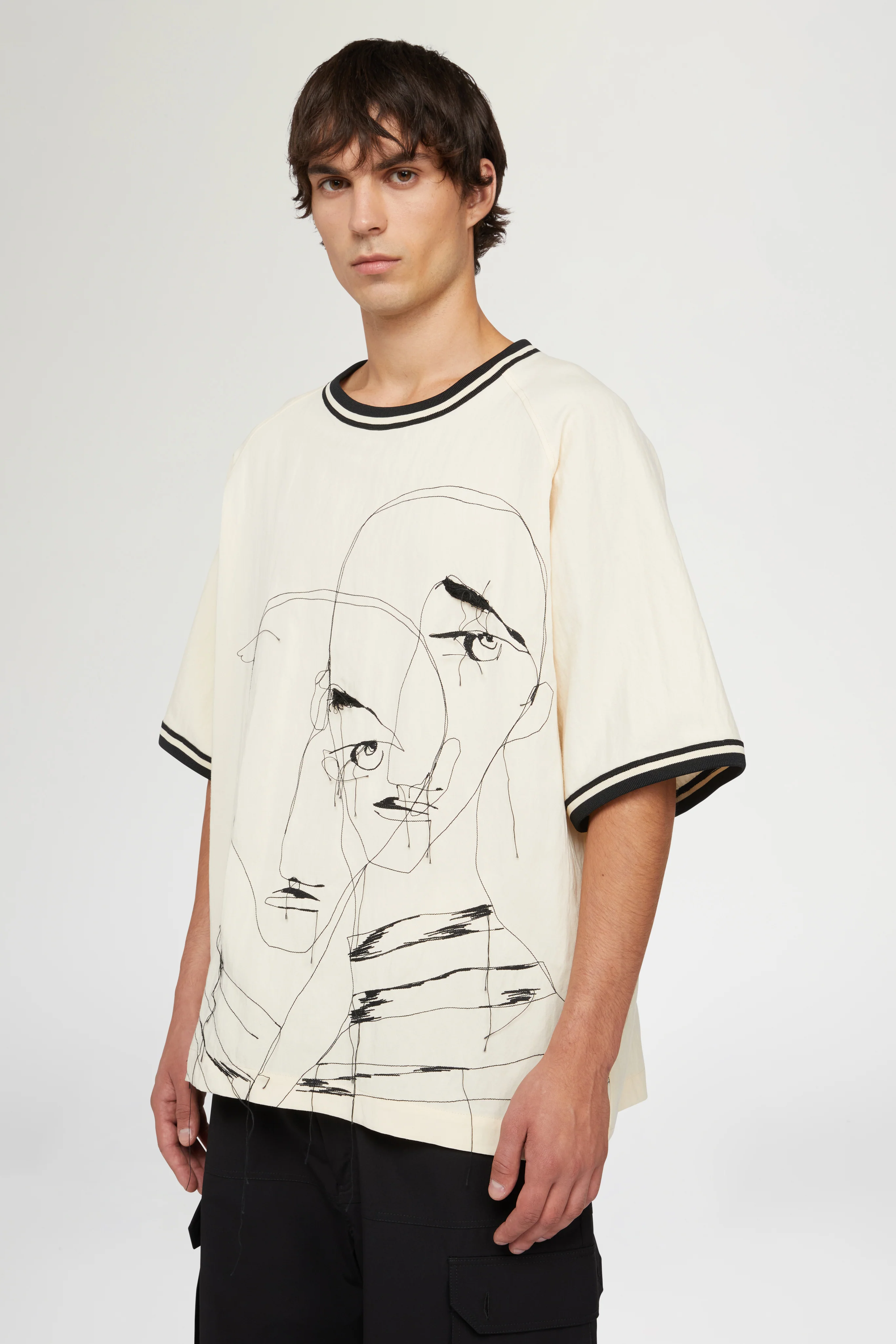 Cream Cotton T-shirt - Image 4