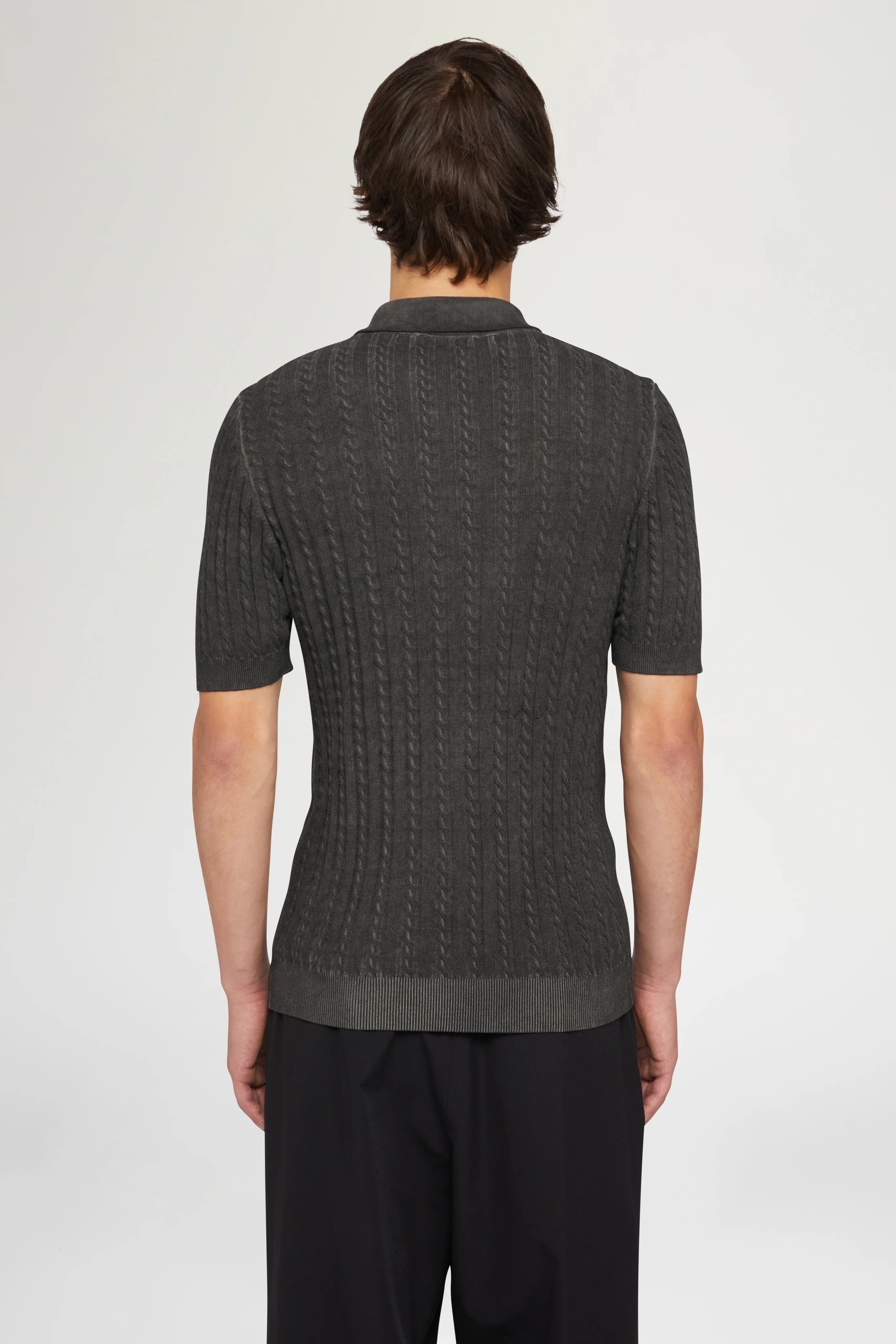 Dark Grey Knit Polo - Image 5