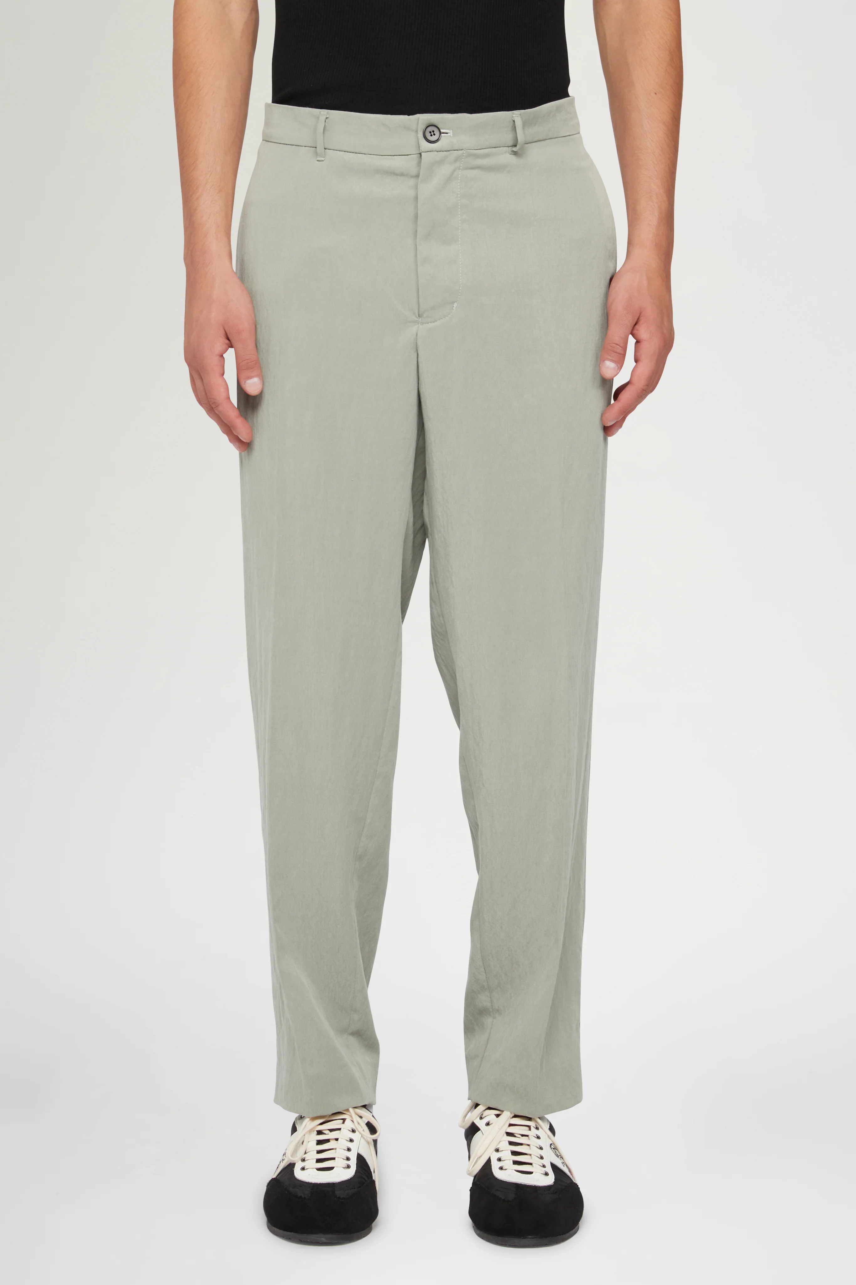 Sage Green Straight-Leg Trousers - Image 3