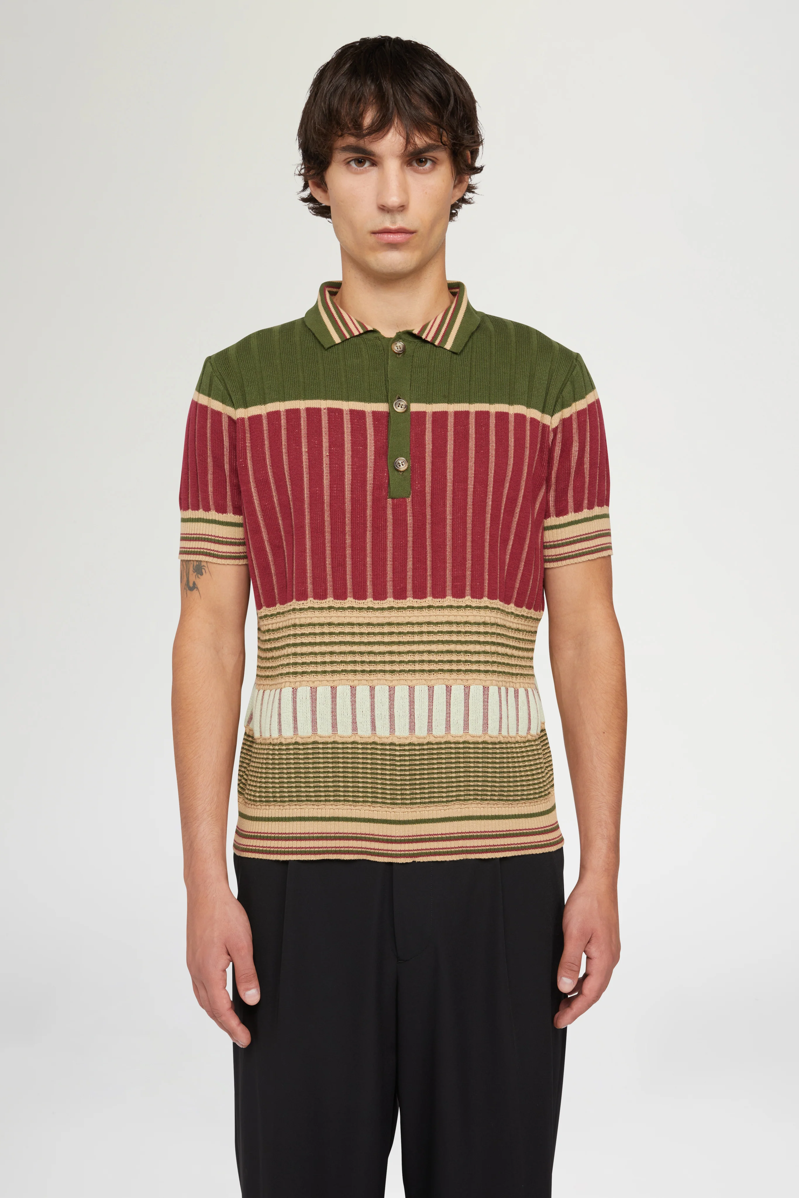 Red & Green Knit Polo - Image 3