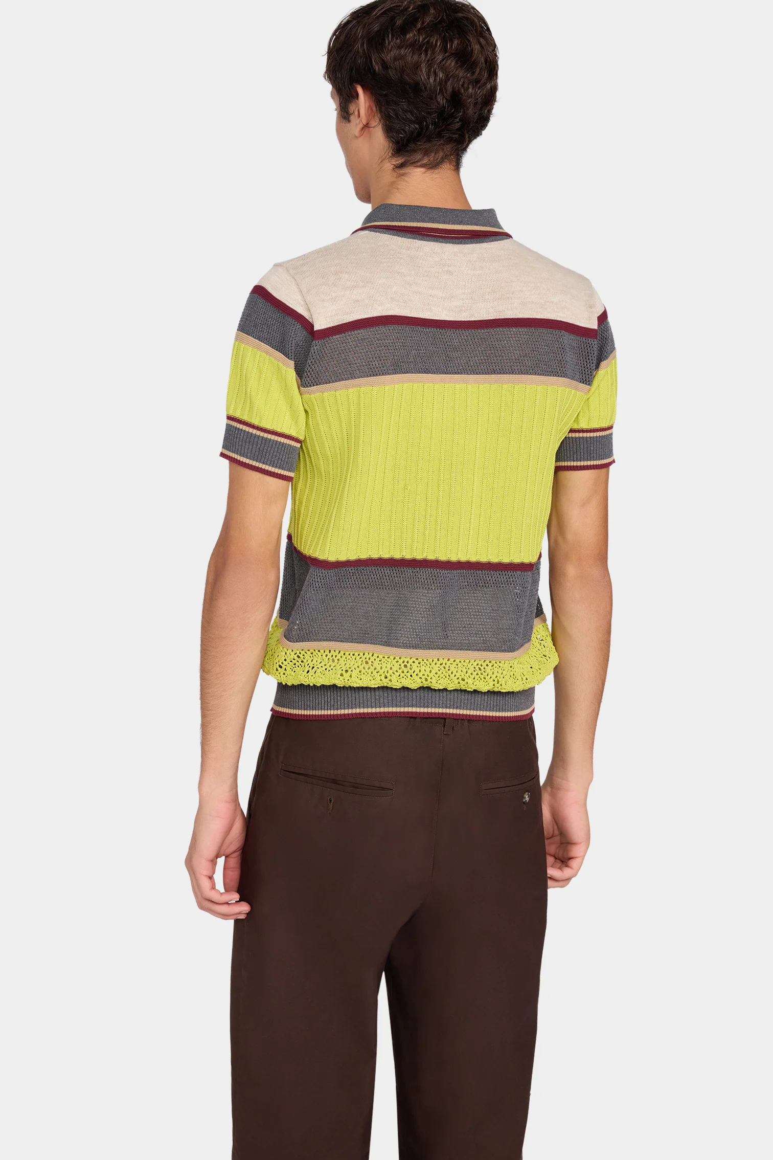 Multicolor Striped Knit Polo - Image 3